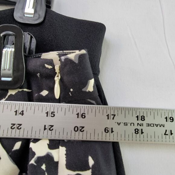 HOBBS Silk & Wool Blend Monochrome Print Pencil Skirt w POCKETS US 8 or UK 12 - Picture 5 of 6